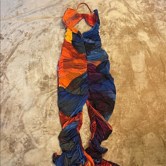 Multicolor Ruched Jumpsuit - Picture 5 of 7